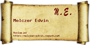 Melczer Edvin névjegykártya